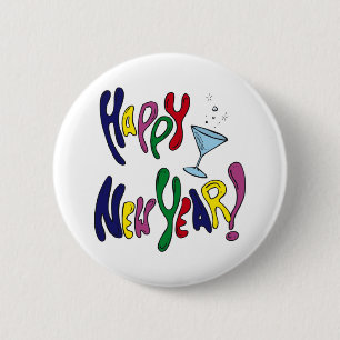 Badge Rond 5 Cm Bonne année colorée
