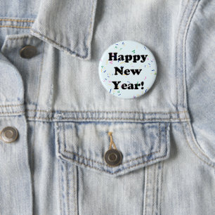 Badge Rond 5 Cm Bonne année ! Confetti