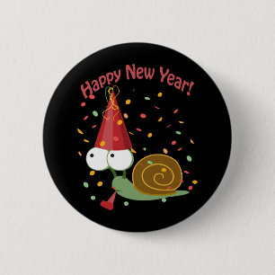 Badge Rond 5 Cm Bonne année Snail