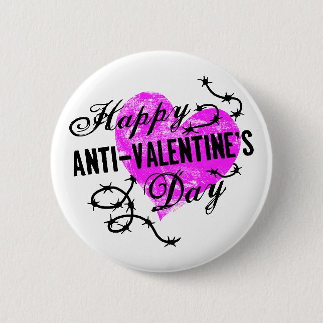 Badge Rond 5 Cm Bonne fête anti-Valentin (Devant)