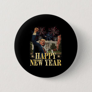 Badge Rond 5 Cm Bonne fête du Nouvel An 2025 Trump 2024 Prenez l'A