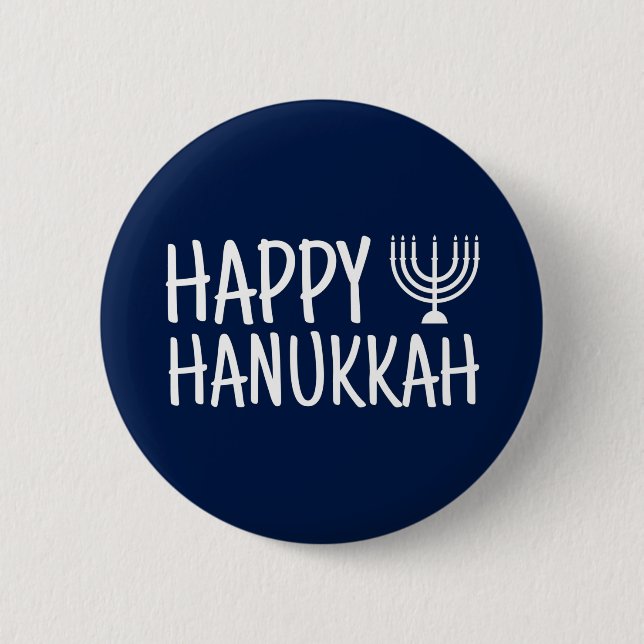 Badge Rond 5 Cm Bonne Hanoukka (Devant)