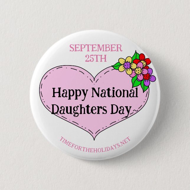 Badge Rond 5 Cm Bonne Journée nationale des soeurs - 25 septembre (Devant)