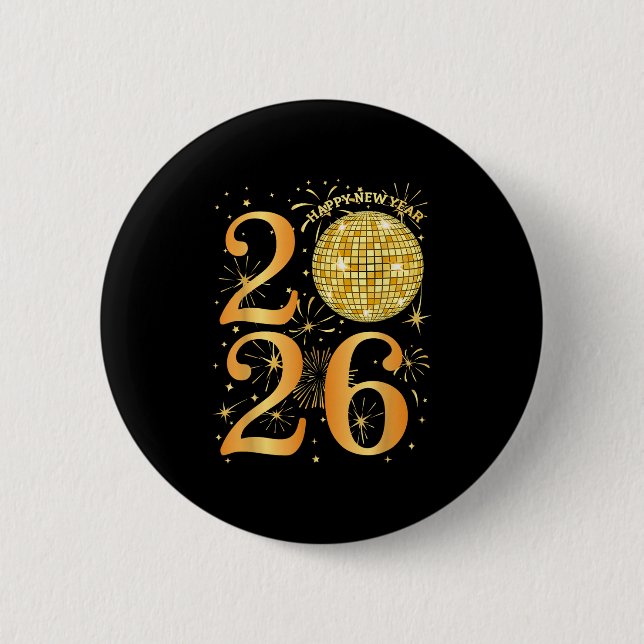 Badge Rond 5 Cm Bonne nouvelle année Fireworks 2026 (Devant)