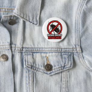 Badge Rond 5 Cm Bonne Nuit Cafards – Drôle Anti-Insecte Bilingue