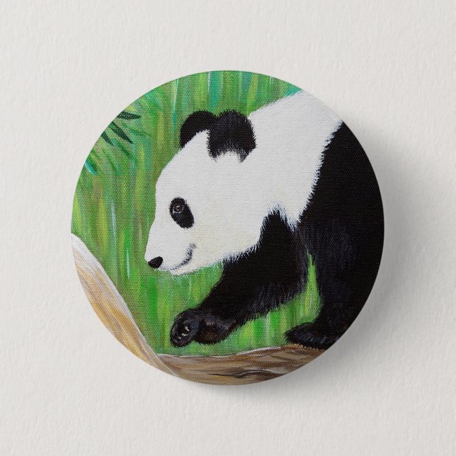 Badge Rond 5 Cm Bonne peinture Panda (Devant)