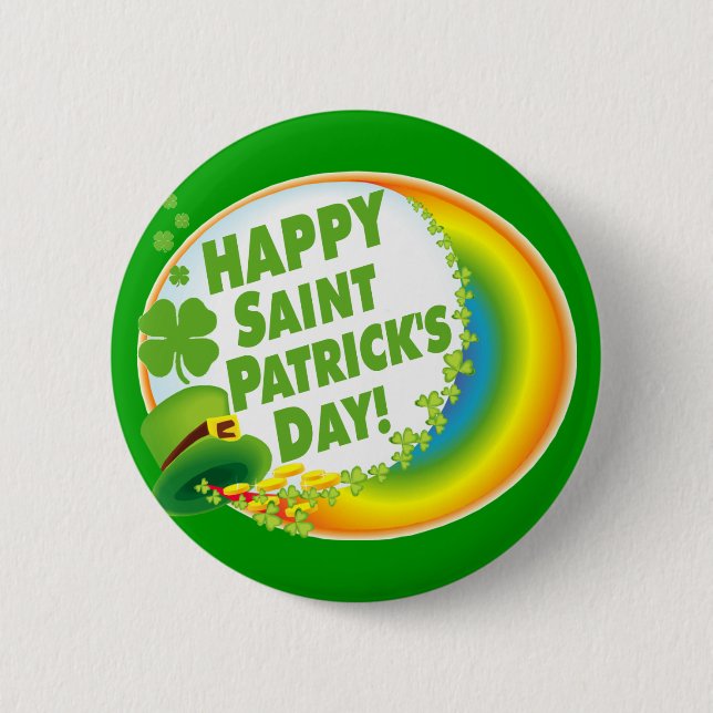 Badge Rond 5 Cm Bonne Saint Patrick ! (Devant)