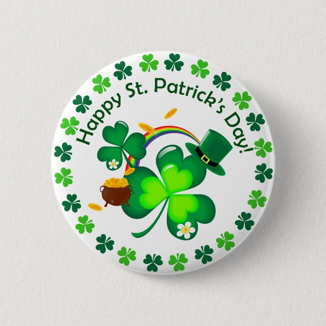 Badge Rond 5 Cm Bonne Saint Patrick's Day (Devant)