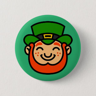 Badge Rond 5 Cm Bonne Saint Patrick's Day   Cute Lucky Leprechaun