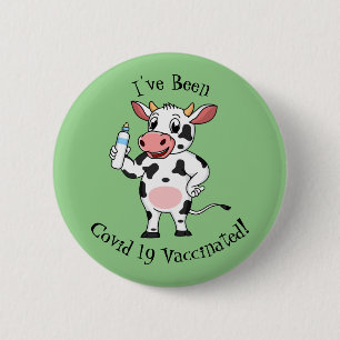 Badge Rond 5 Cm Bonne vache avec dessin animé de biberon