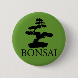 Badge Rond 5 Cm Bonsai Silhouette