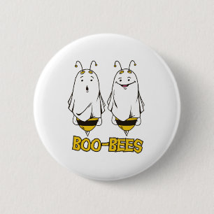 Badge Rond 5 Cm Boo Bees Halloween - Fantômes Drôles d'Abeilles d'