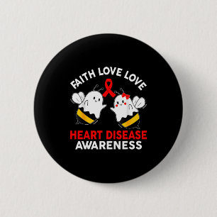 Badge Rond 5 Cm Boo Bees Heart La Foi L'Espoir L'Amour Sensibilisa