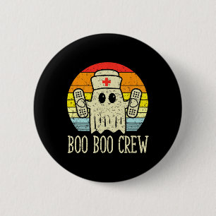 Badge Rond 5 Cm Boo Boo Crew Ghost Nurse Retro Halloween 2020 Nurs