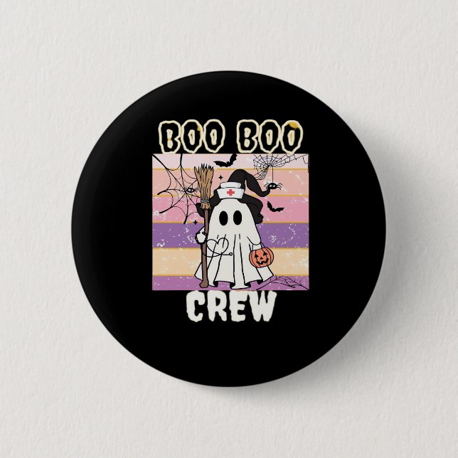 Badge Rond 5 Cm Boo Boo Crew Halloween Ghost Nurse Essential T-Shi (Devant)