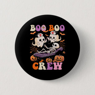 Badge Rond 5 Cm Boo Boo Infirmière d'équipage Halloween Fantôme Sq