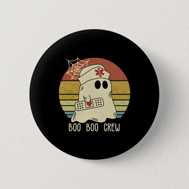 Badge Rond 5 Cm Boo Boo Infirmière D'Équipage Infirmière D'Hallowe (Devant)