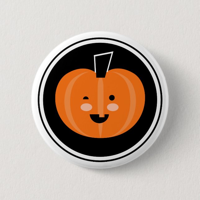 Badge Rond 5 Cm Boo ! Bouton Pinback Citrouille Halloween (Devant)