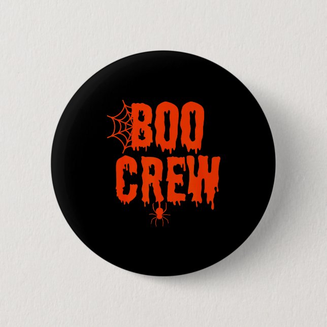 Badge Rond 5 Cm Boo Crew Funny Halloween Shirt For Group Costume F (Devant)