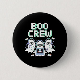 Badge Rond 5 Cm Boo Crew Halloween It Tech Help Desk Support Stem