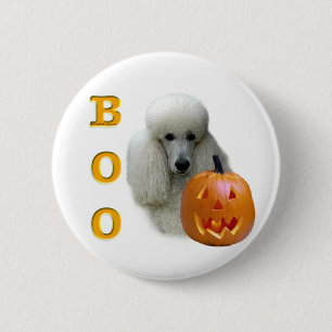Badge Rond 5 Cm Boo de caniche (revêtement blanc)