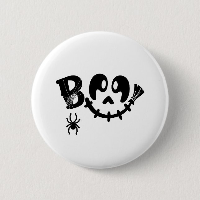 Badge Rond 5 Cm Boo - Design Halloween (Devant)
