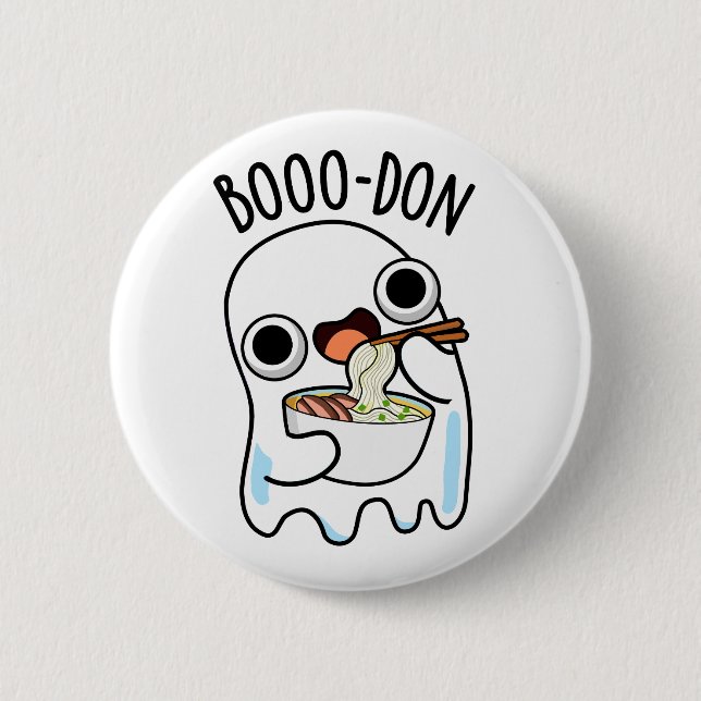 Badge Rond 5 Cm Boo-don Funny Ghost Udon Pun (Devant)