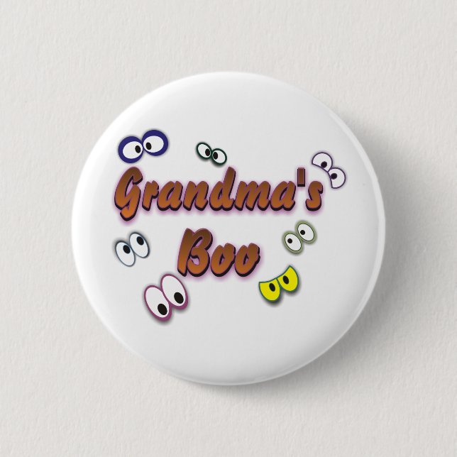 BADGE ROND 5 CM BOO EYES GRANDMA (Devant)