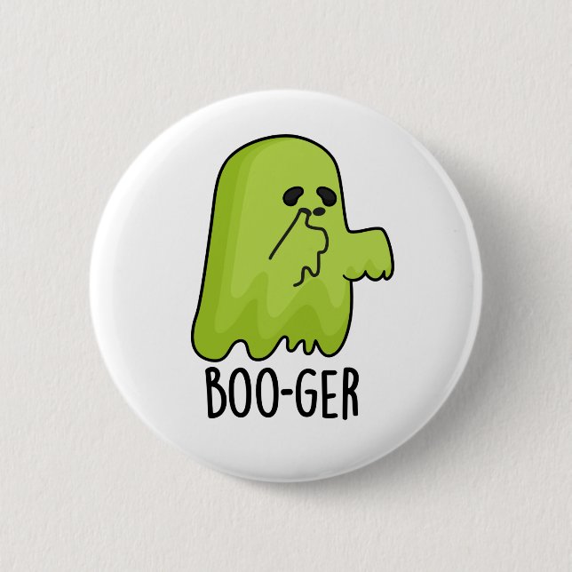Badge Rond 5 Cm Boo-ger Funny Halloween Booger Ghost Pun (Devant)