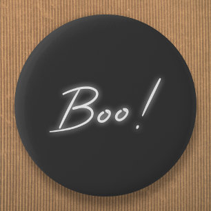 Badge Rond 5 Cm Boo Halloween   Moderne Neon Ghost Black Fun Urban