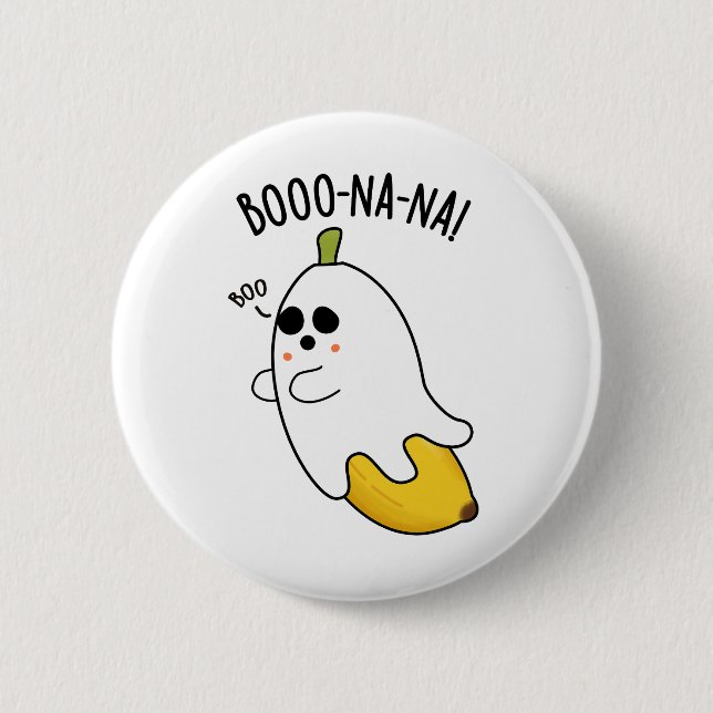 Badge Rond 5 Cm Boo-nana Funny Ghost Banana Pun (Devant)