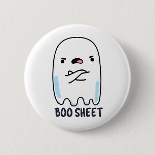 Badge Rond 5 Cm Boo Sheet Drôle de fantôme d'Halloween Pun 