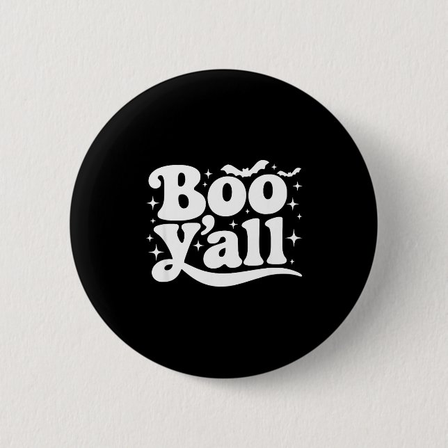 Badge Rond 5 Cm Boo Y'all Southern Retro Halloween Quote Saying Ba (Devant)