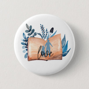 Badge Rond 5 Cm Book Love