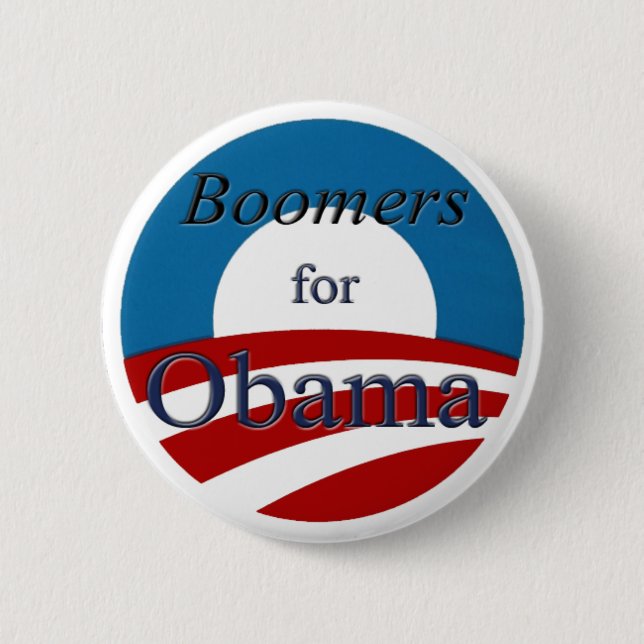 Badge Rond 5 Cm Boomers pour Obama - bouton (Devant)