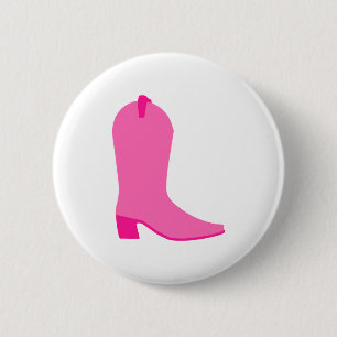Badge Rond 5 Cm Boot de cowgirl rose