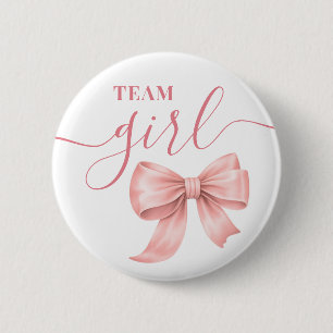 Badge Rond 5 Cm Boots or Bows Révélation du sexe Équipe rose Fille