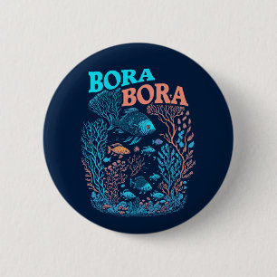 Badge Rond 5 Cm Bora Bora Coral Reef