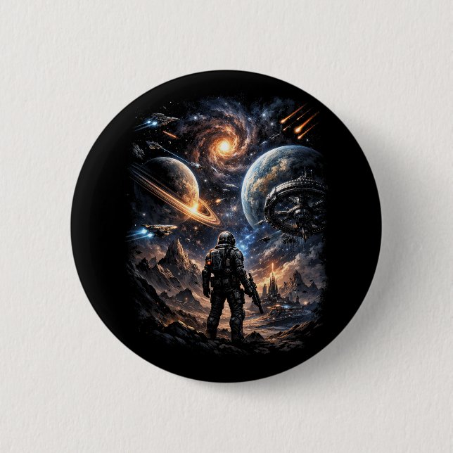 Badge Rond 5 Cm Bord de la Galaxie (Devant)
