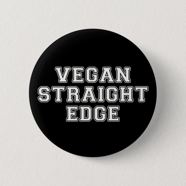 Badge Rond 5 Cm Bord droit végétalien (Devant)