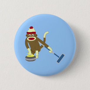 Badge Rond 5 Cm Bordage olympique de singe de chaussette