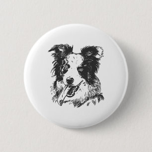 Badge Rond 5 Cm Border Collie Dog - Aussie Lover