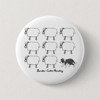 Badge Rond 5 Cm Border collie vivant en troupe le bouton de