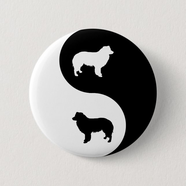 Badge Rond 5 Cm Border collie Yin Yang (Devant)