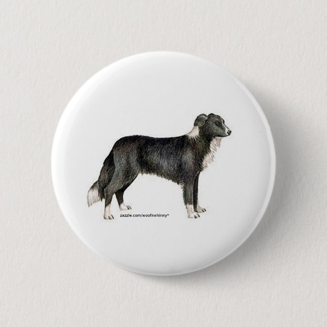 Badge Rond 5 Cm Bordure Collie (Devant)