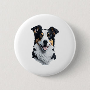 Badge Rond 5 Cm Bordure face Collie