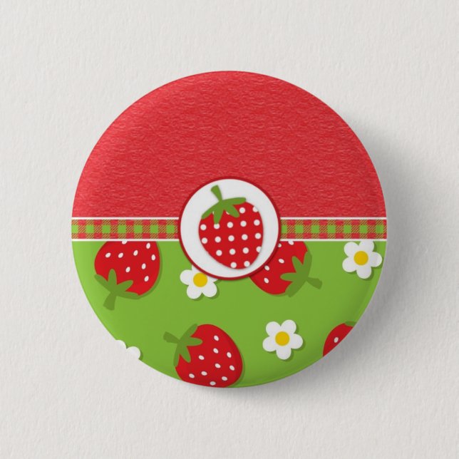 Badge Rond 5 Cm Bordure inférieure des fraises (Devant)