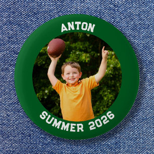 Badge Rond 5 Cm Bordure verte de forêt de photo de sport