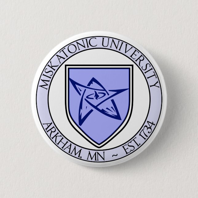 Badge Rond 5 Cm Borne 2" d'université de Miskatonic (Devant)