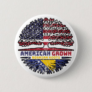 Badge Rond 5 Cm Bosnie Bosnie États-Unis États-Unis États-Unis Arb